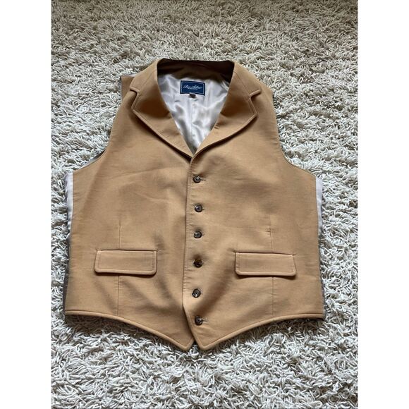 Ben Silver Wool Camel Waistcoat Vest Men's Suit Size 40R - Picture 1 of 12